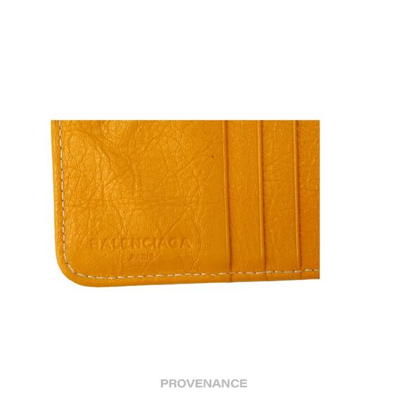 🔴 Balenciaga Logo Bazaar Zip Wallet - Yellow White Striped - Picture 5 of 13